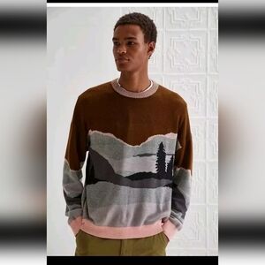 Urban Outfitters Unisex Landscape Outdoor Mountain Scene Crewneck Sweater L